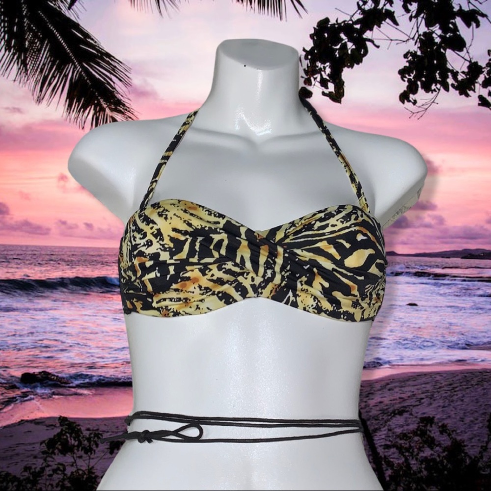 Woman's Halter Animal Print Swim Top